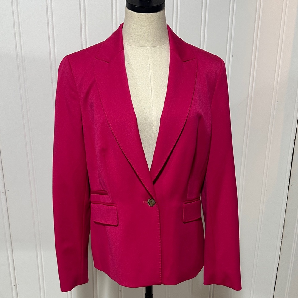 Anne Klein Bright Fuchsia Single-Button Blazer